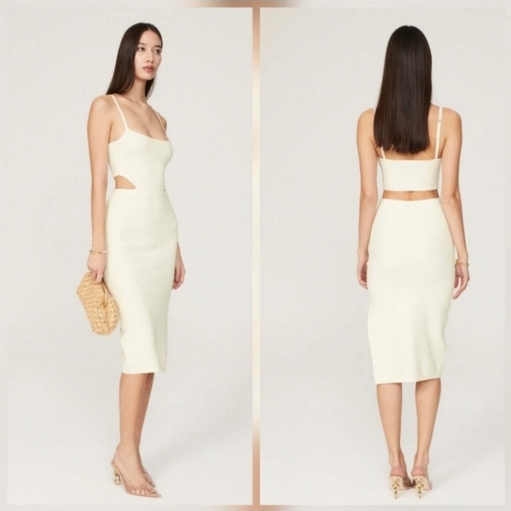 Toccin Cutout Tank Dress Hourglass Sleeveless Square Neck Size L